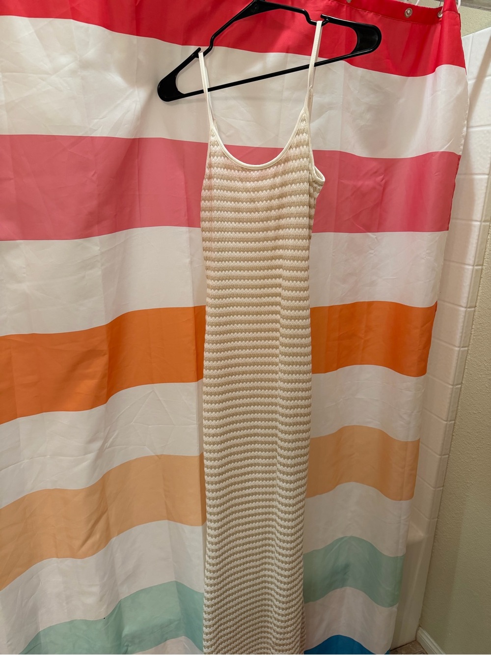 SHEIN Cream Knit Maxi Dress